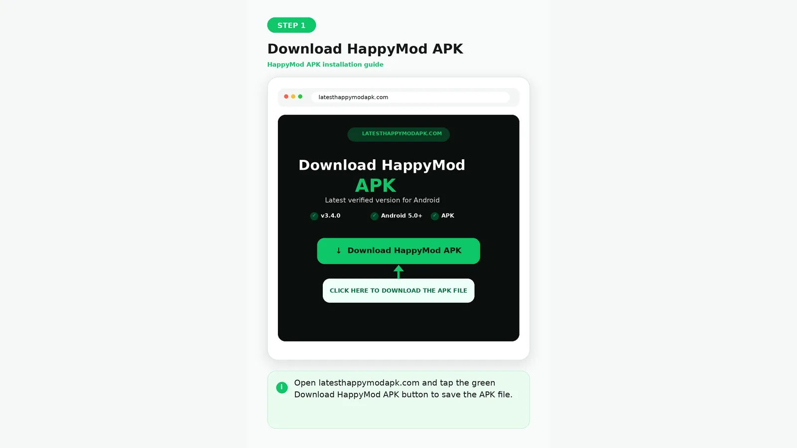 Download HappyMod APK for Windows PC before installing in BlueStacks