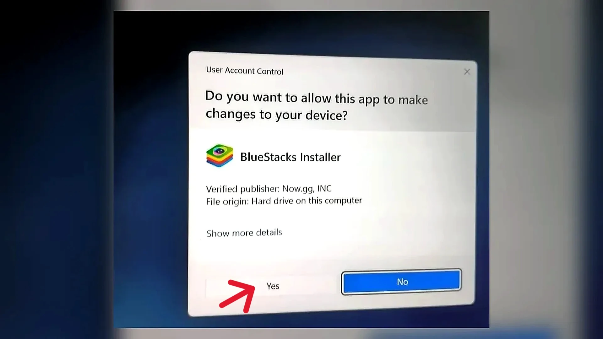 Allow BlueStacks installer on Windows PC