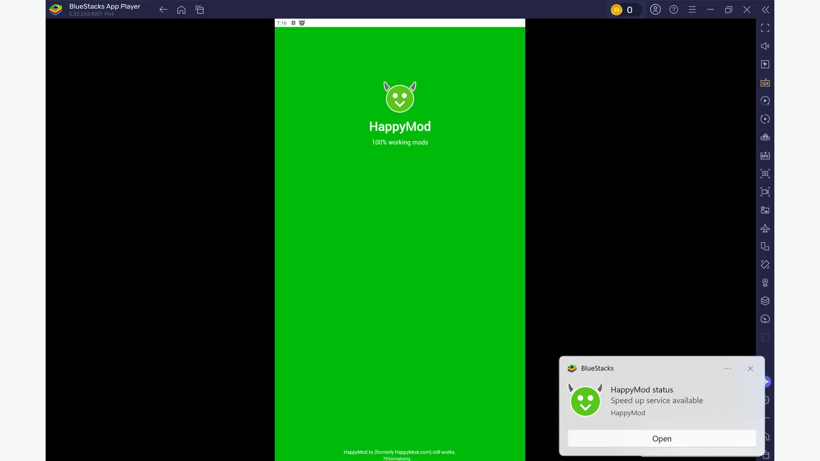Open HappyMod inside BlueStacks on Windows PC