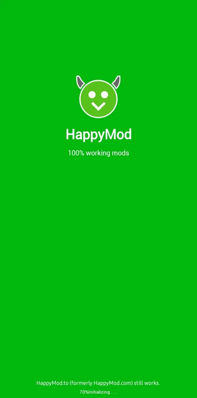 HappyMod green loading screen